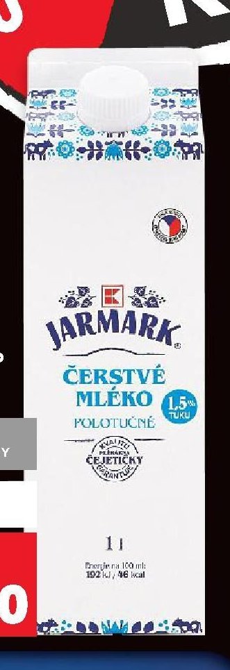 Čerstvé mléko tuk 1,5% 1 l ELOPACK