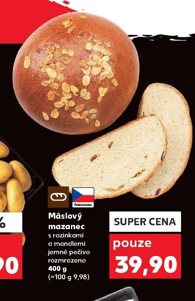 Máslový mazanec s rozinkami a mandlemi jemné pečivo 400 g