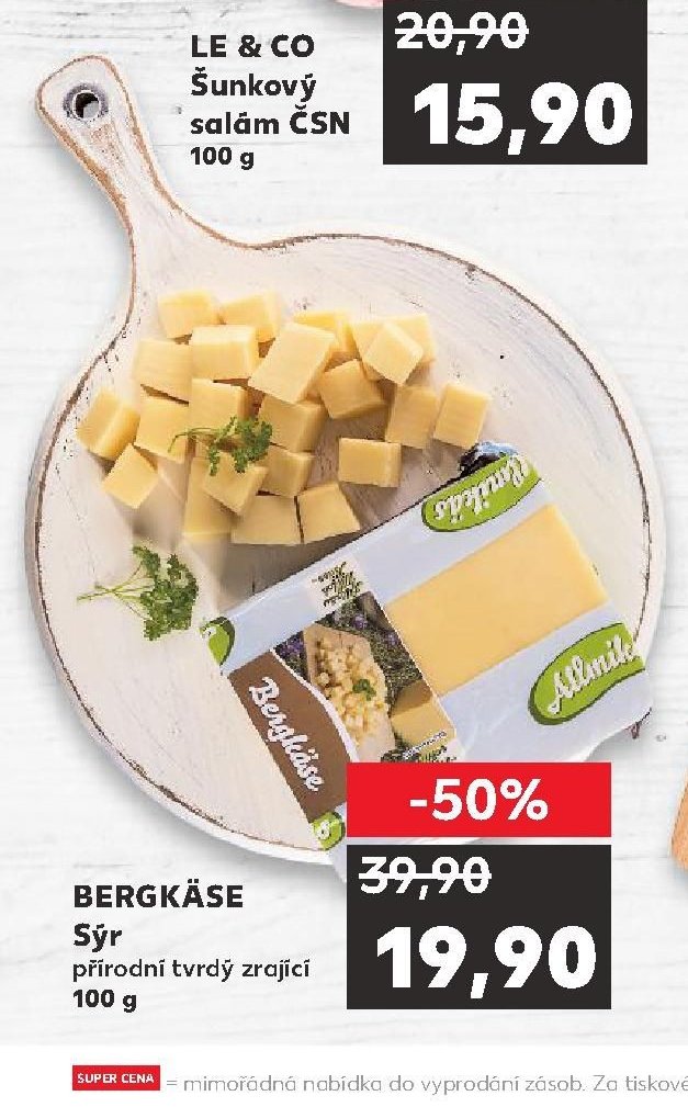 BERGKÄSE Sýr přírodní tvrdý zrající
