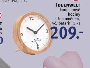 IDEENWELT koupelnové hodiny s teploměrem