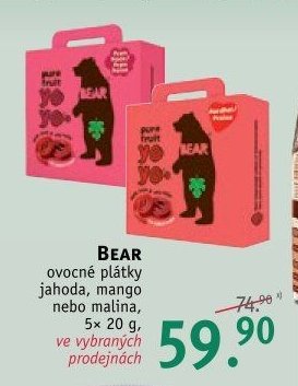 BEAR ovocné plátky, 5x 20 g