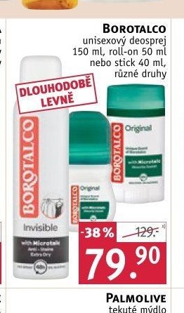 BOROTALCO unisexový deosprej 150 ml, roll-on 50 ml