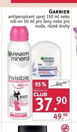 GARNIER antiperspirant sprej 150 ml nebo roll-on 50 ml