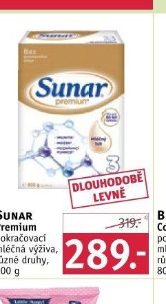 SUNAR Premium pokračovací mléčná výživa, 600 g