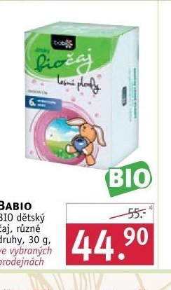 BABIO BIO dětský čaj, různé druhy, 30 g