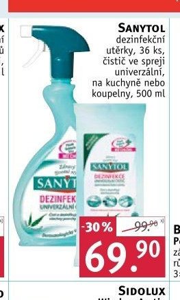Sanytol dezinfekční čistič ve spreji univerzální, na kuchyně nebo koupelny, 500 ml
