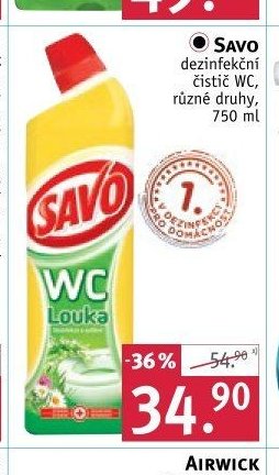 Savo dezinfekční čistič WC, různé druhy, 750 ml