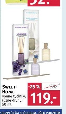 Sweet Home vonné tyčinky, různé druhy, 50 ml
