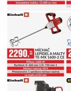 Míchač lepidel a malty TE-MX 1600-2 CE