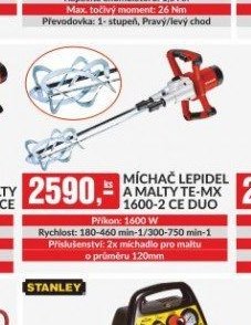 Míchač lepidel a malty TE-MX 1600-2 CE Duo