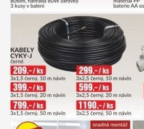 Kabely CYKY-J černé