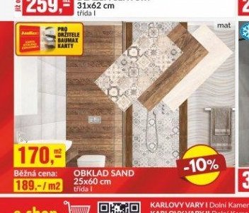 OBKLAD SAND 25x60 cm třída I