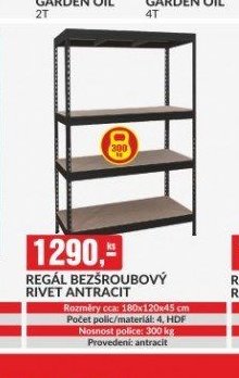 Regál bezšroubový Rivet Antracit