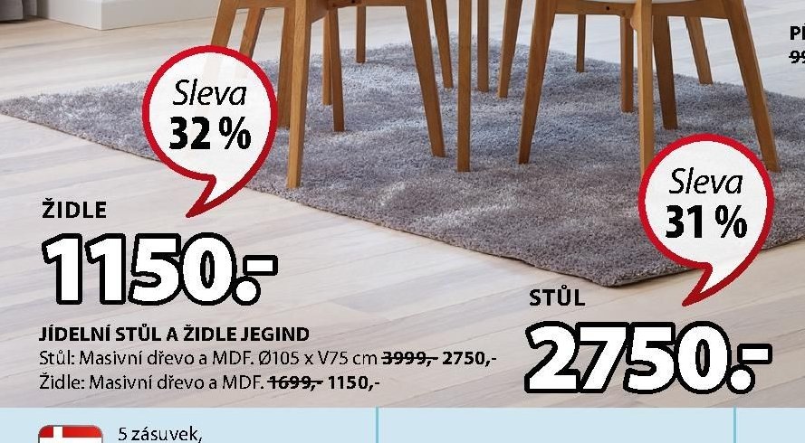 JÍDELNÍ STŮL A ŽIDLE JEGIND