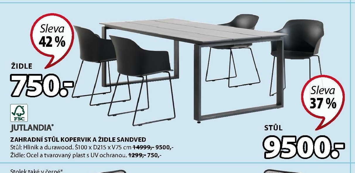 Zahradní stůl KOPERVIK a židle SANDVED