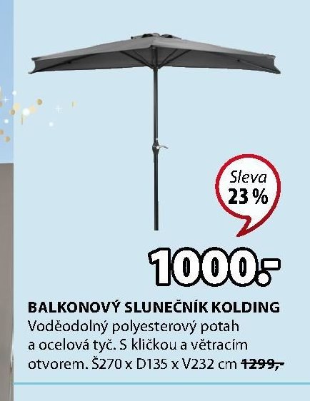 BALKONOVÝ SLUNEČNÍK KOLDING