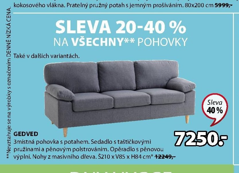 GEDVED 3místná pohovka