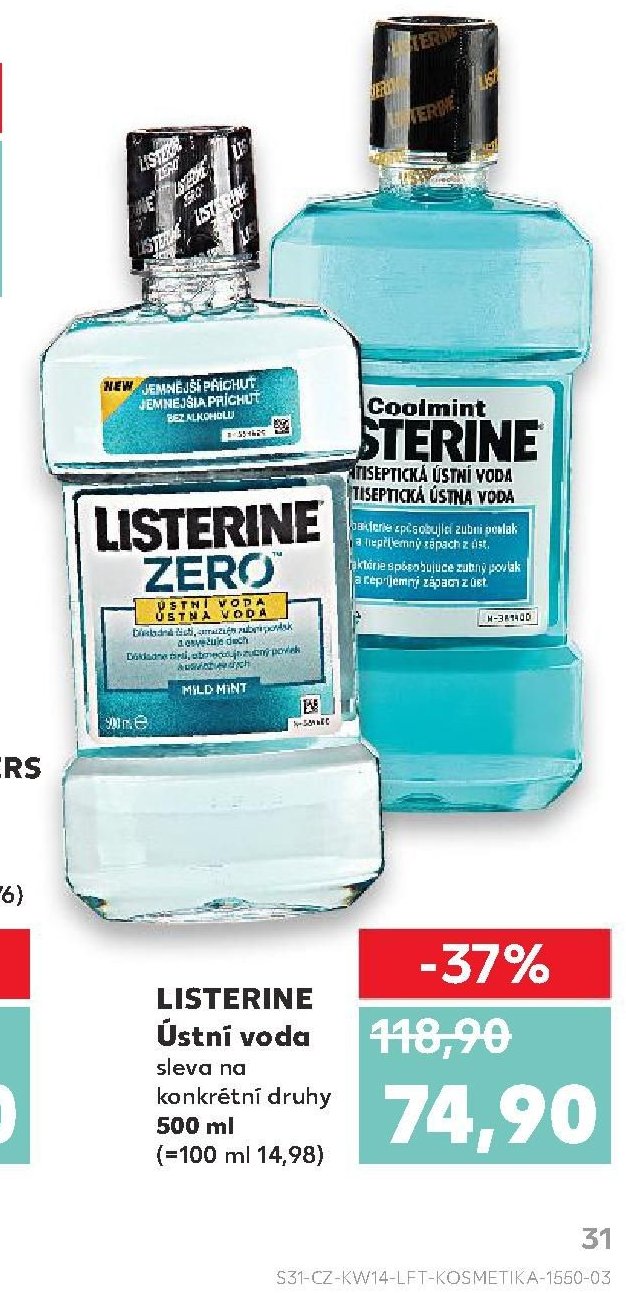 Listerine Ústní voda 500 ml