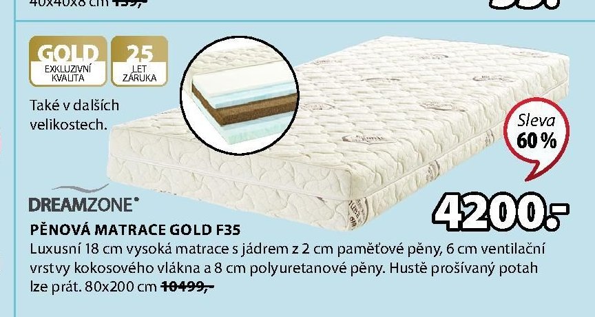 Pěnová matrace GOLD F35