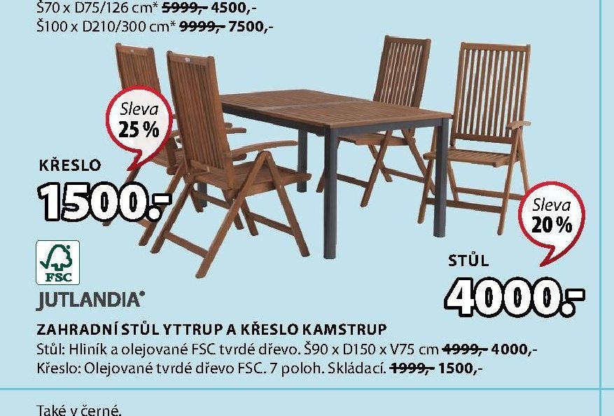Zahradní stůl YTTRUP a křeslo KAMSTRUP