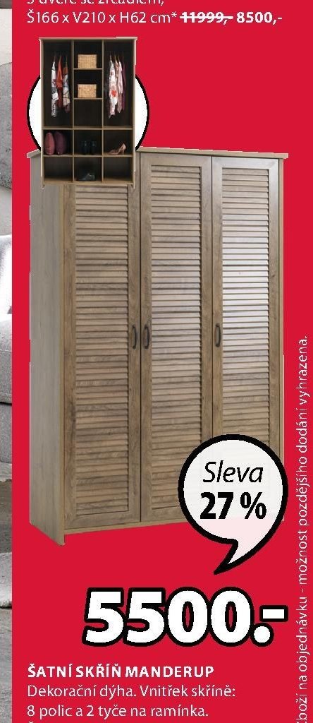 Šatní skříň MANDERUP