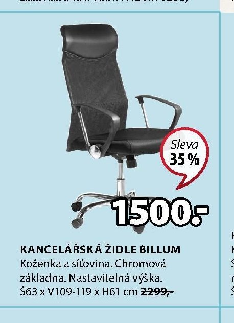 KANCELÁŘSKÁ ŽIDLE BILLUM