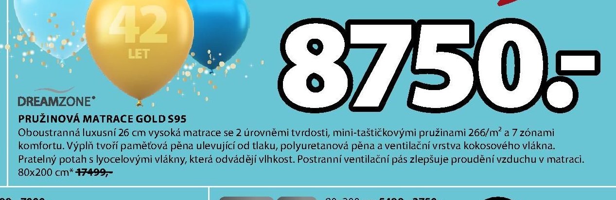Pružinová matrace GOLD S95
