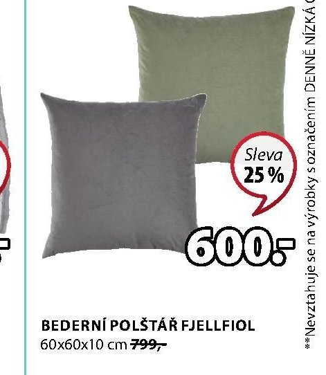 BEDERNÍ POLŠTÁŘ FJELLFIOL 60x60x10 cm - Jysk aktualniletaky.eu