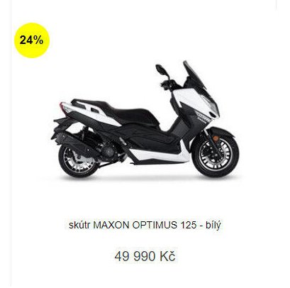skútr MAXON OPTIMUS 125 - bílý