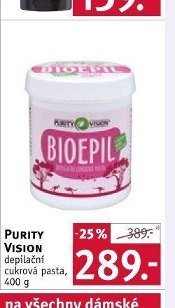 Purity Vision depilační cukrová pasta 400 g