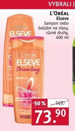 L'ORÉAL Elseve šampon nebo balzám na vlasy, různé druhy, 400 ml