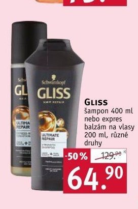 GLISS šampon 400 ml nebo expres balzám na vlasy 200 ml, různé druhy