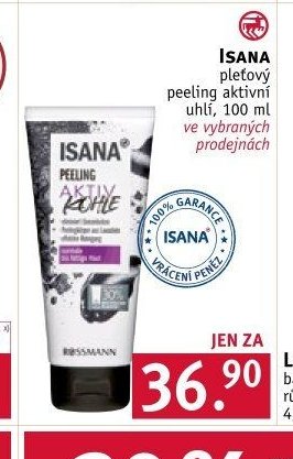 Isana pleťový peeling aktivní uhlí