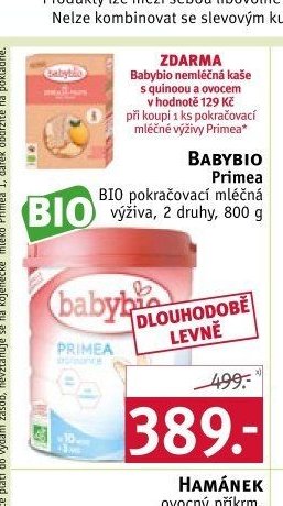 Babybio Primea BIO pokračovací mléčná výživa