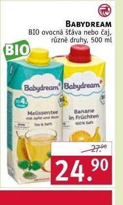 Babydream BIO ovocná šťáva nebo čaj