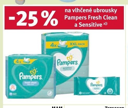Pampers Fresh Clean a Sensitive vlhčené ubrousky