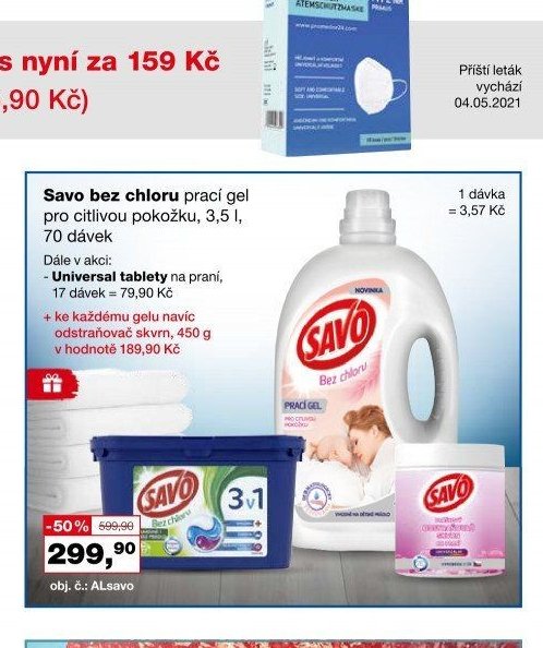 Savo bez chloru prací gel