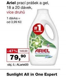 Ariel prací prášek a gel