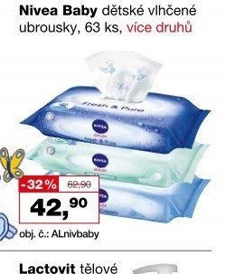 Nivea Baby dětské vlhčené ubrousky, 63 ks, více druhů