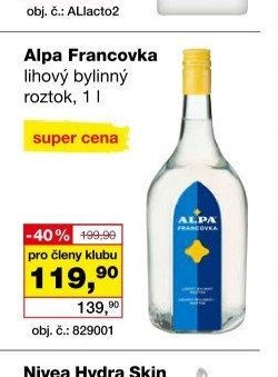 Alpa Francovka lihový bylinný roztok, 1 l