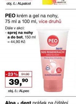 PEO krém a gel na nohy, 75 ml a 100 ml, více druhů