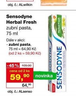 Sensodyne Herbal Fresh zubní pasta, 75 ml