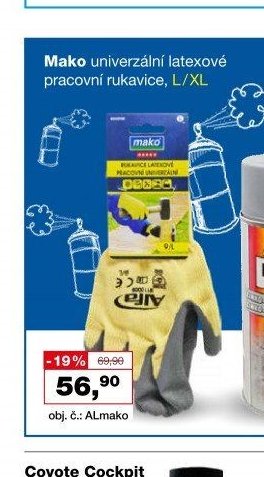 Mako univerzální latexové pracovní rukavice