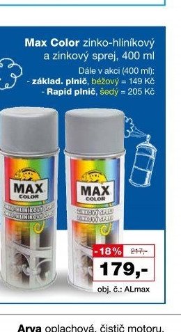 Max Color zinko-hliníkový a zinkový sprej