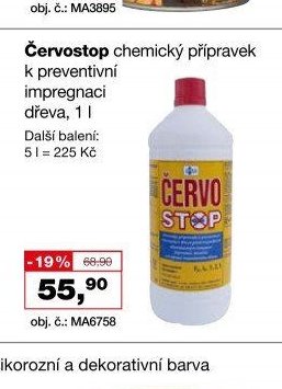 Červostop chemický přípravek k preventivní impregnaci dřeva, 1 l