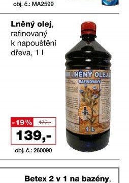 Lněný olej, rafinovaný k napouštění dřeva, 1 l