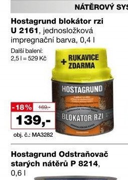 Hostagrund blokátor rzi U 2161, jednosložková impregnační barva, 0,4 l