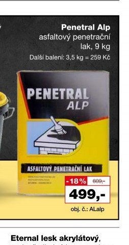 Penetral Alp asfaltový penetrační lak, 9 kg