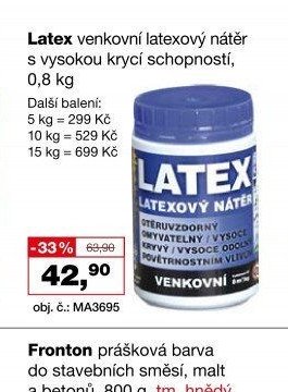 Latex venkovní latexový nátěr, 0,8 kg