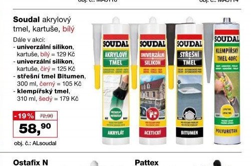 Soudal akrylový tmel, kartuše